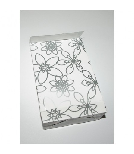 Giftbag – white | silver flowers