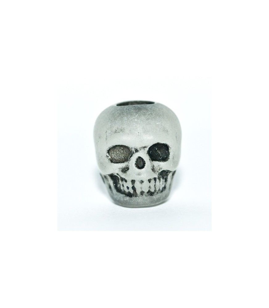 Glow In The Dark Skull - White Plastic | Black Print